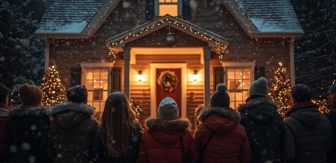 Singers singing Christmas carols